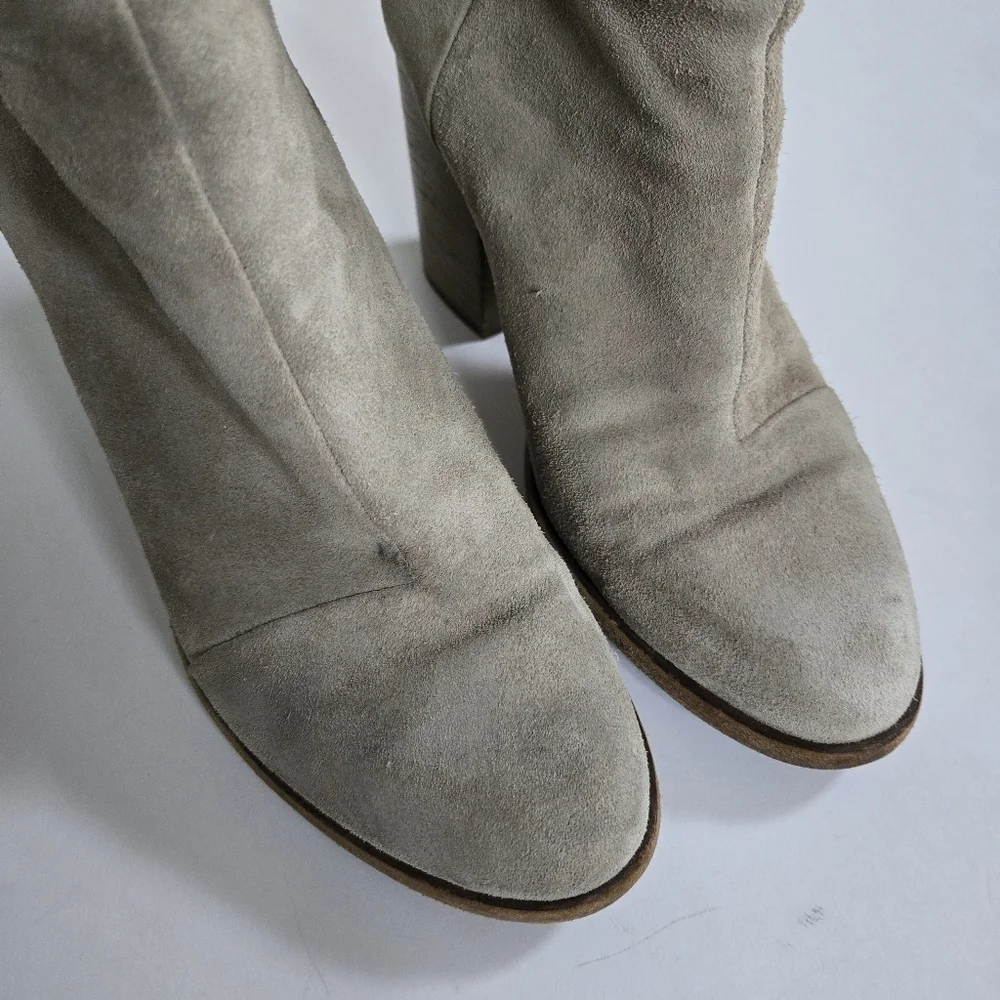 Rag & Bone Ashby Stone Gray Suede leather heeled Ankle Boots Size 38 US 7.5